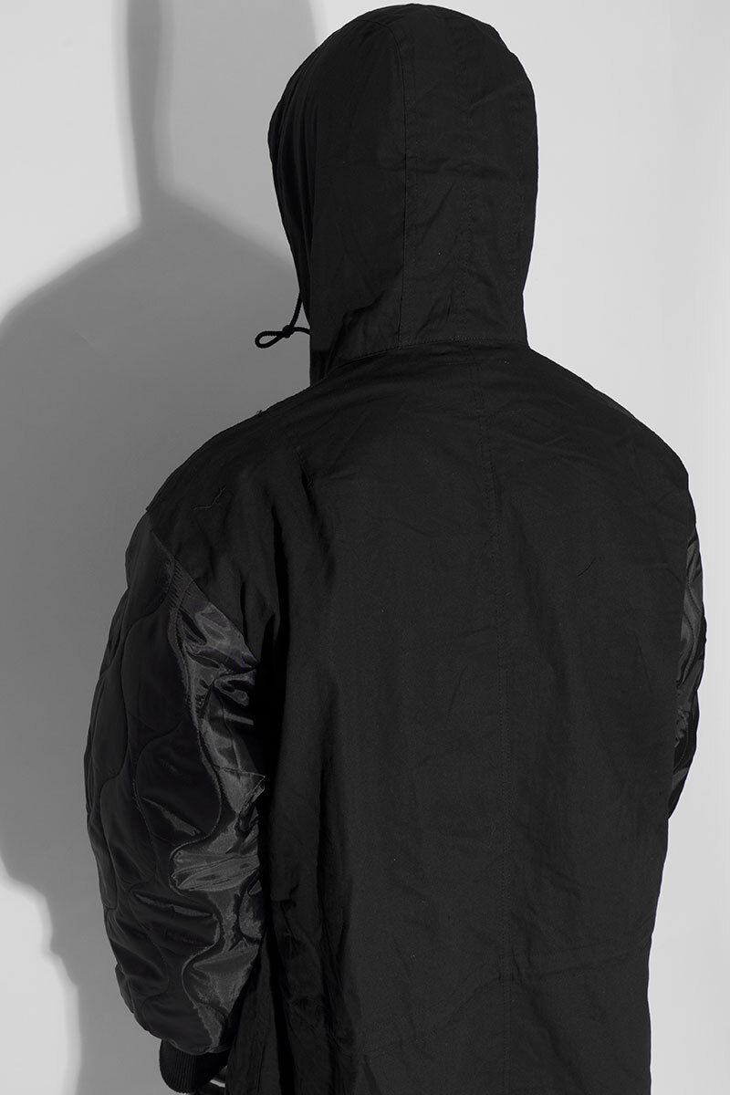 77CIRCA circa make layered m-51 coat - BLACK