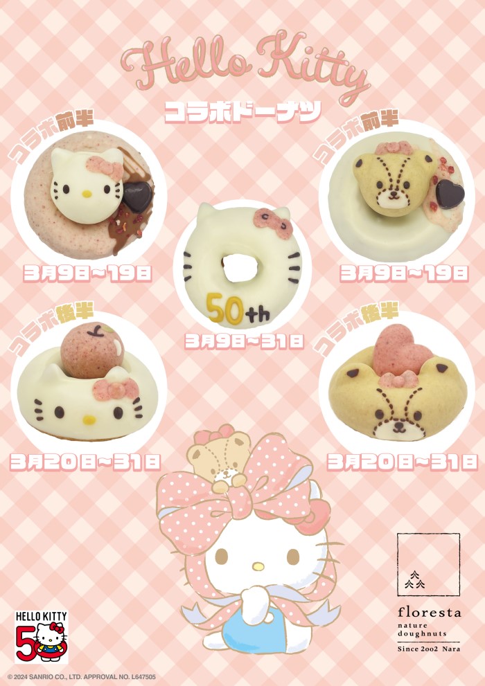 ハローキティ」と「タイニーチャム」のドーナツがフロレスタに登場