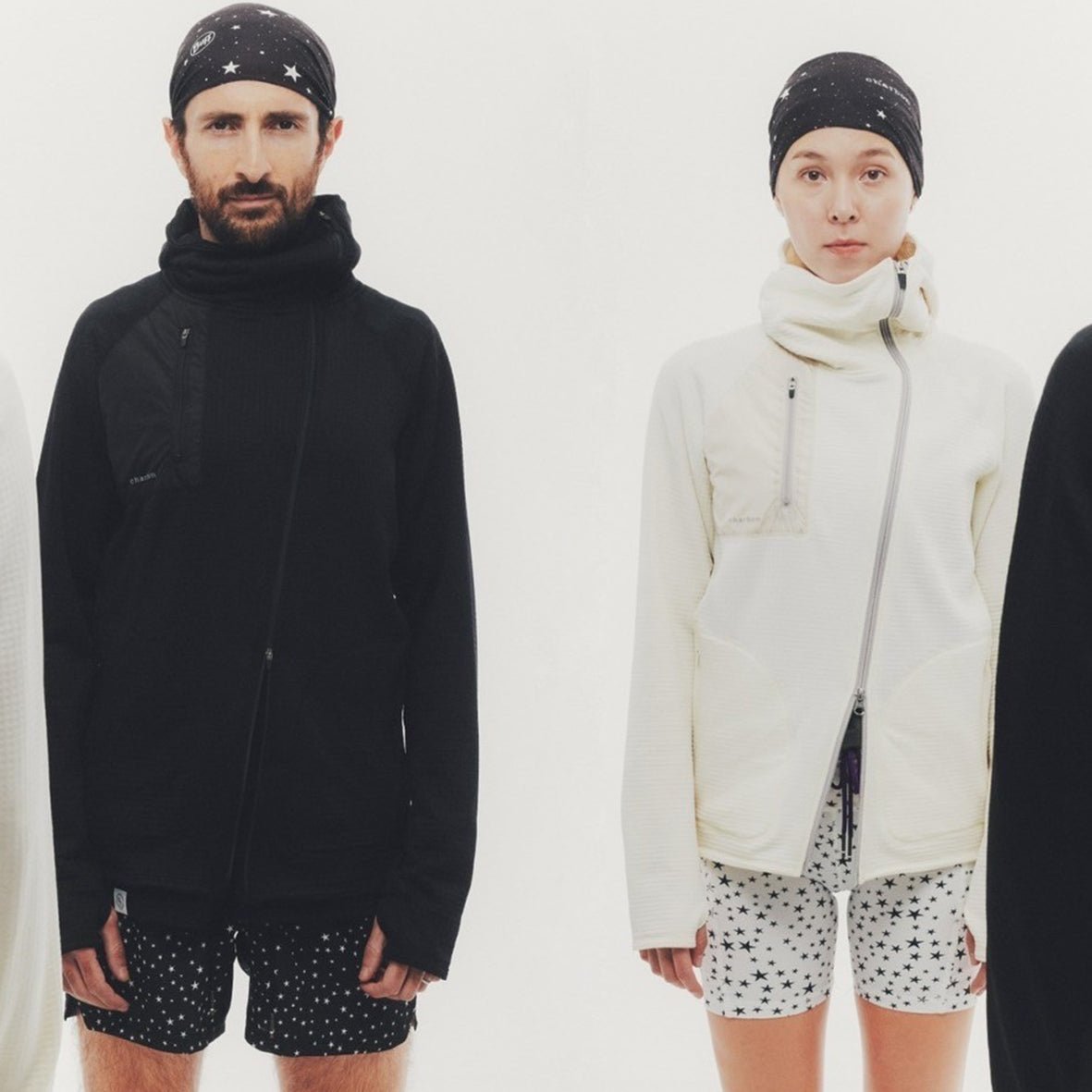 GRID FLEECE ZIP UP HOODIE