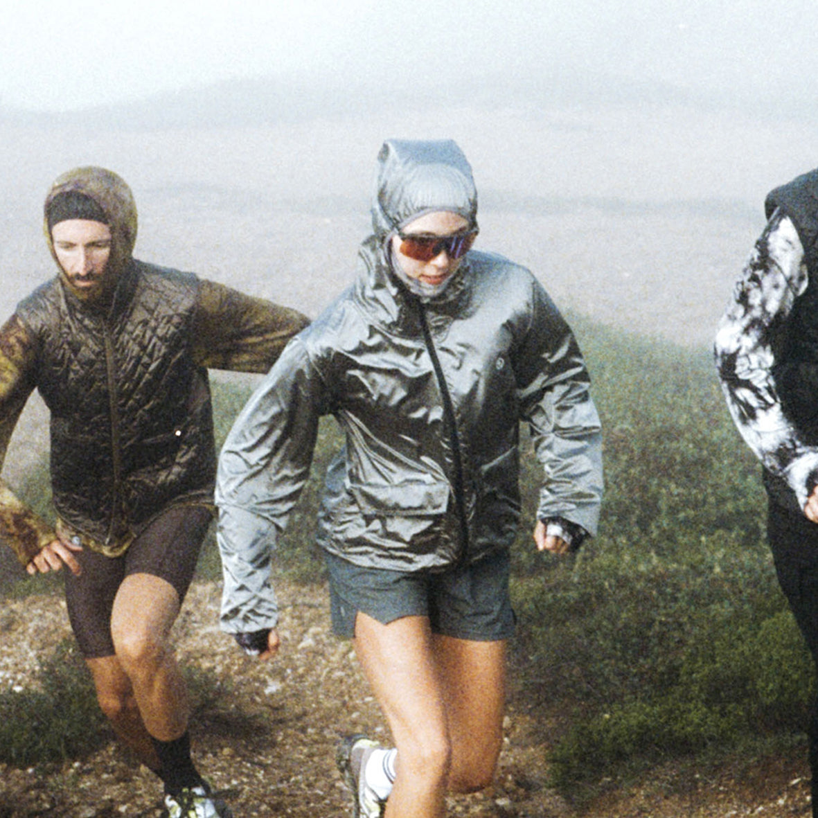 LIMONTA CHAMBRAY NYLON ZIP UP PARKA