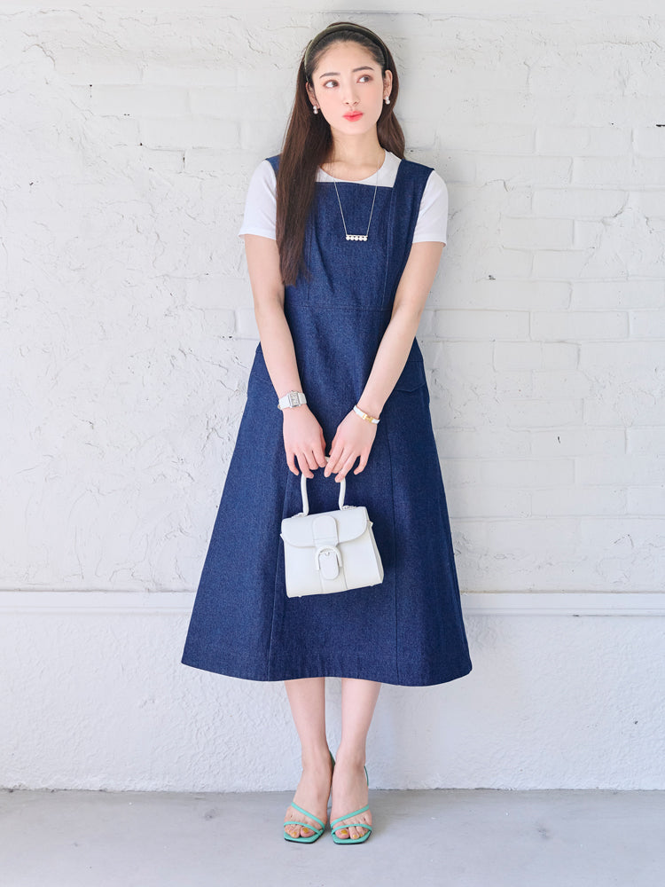ビジューレイヤードデニムワンピース |【公式】Chestyオンラインショップ