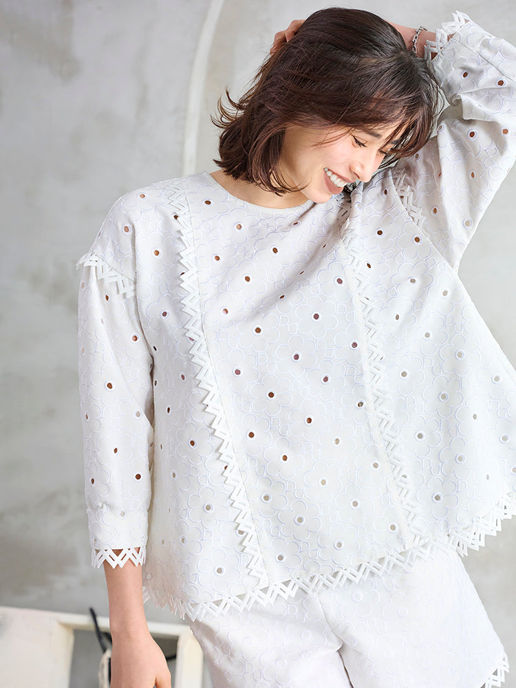 Cabbage フラワーパターン刺繍トップス |【公式】Chestyオンラインショップ