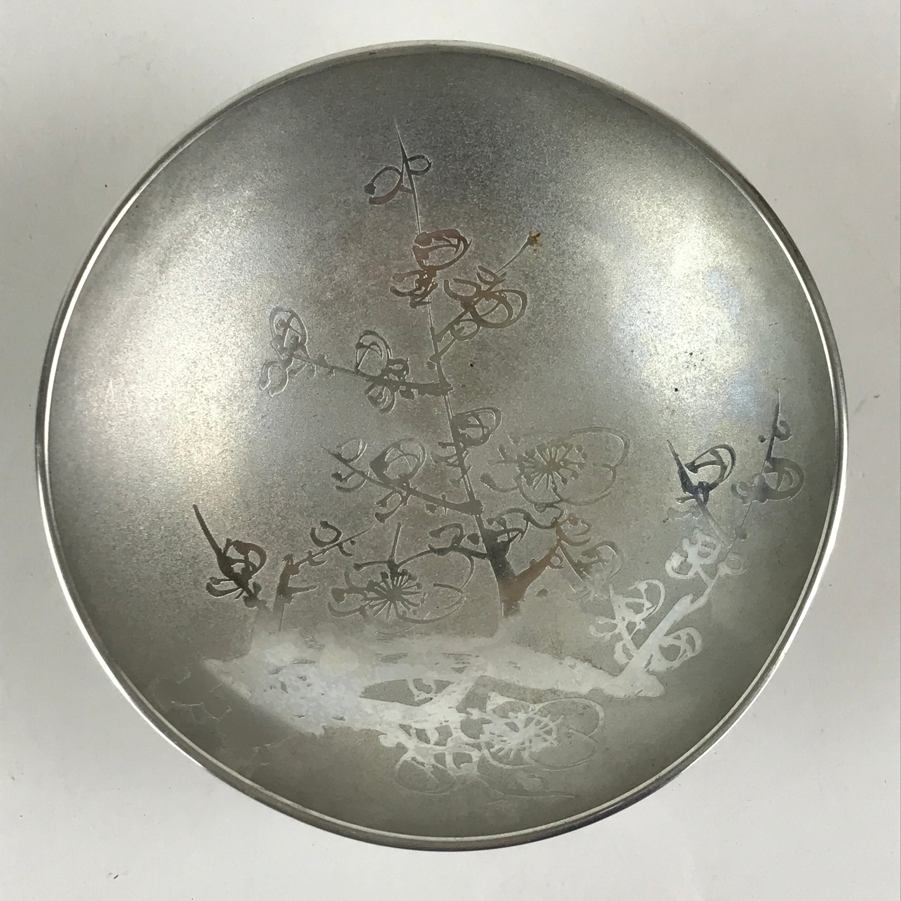 Japanese Pewter Sake Cup Sakazuki Guinomi Vtg Boxed Drinking Metal