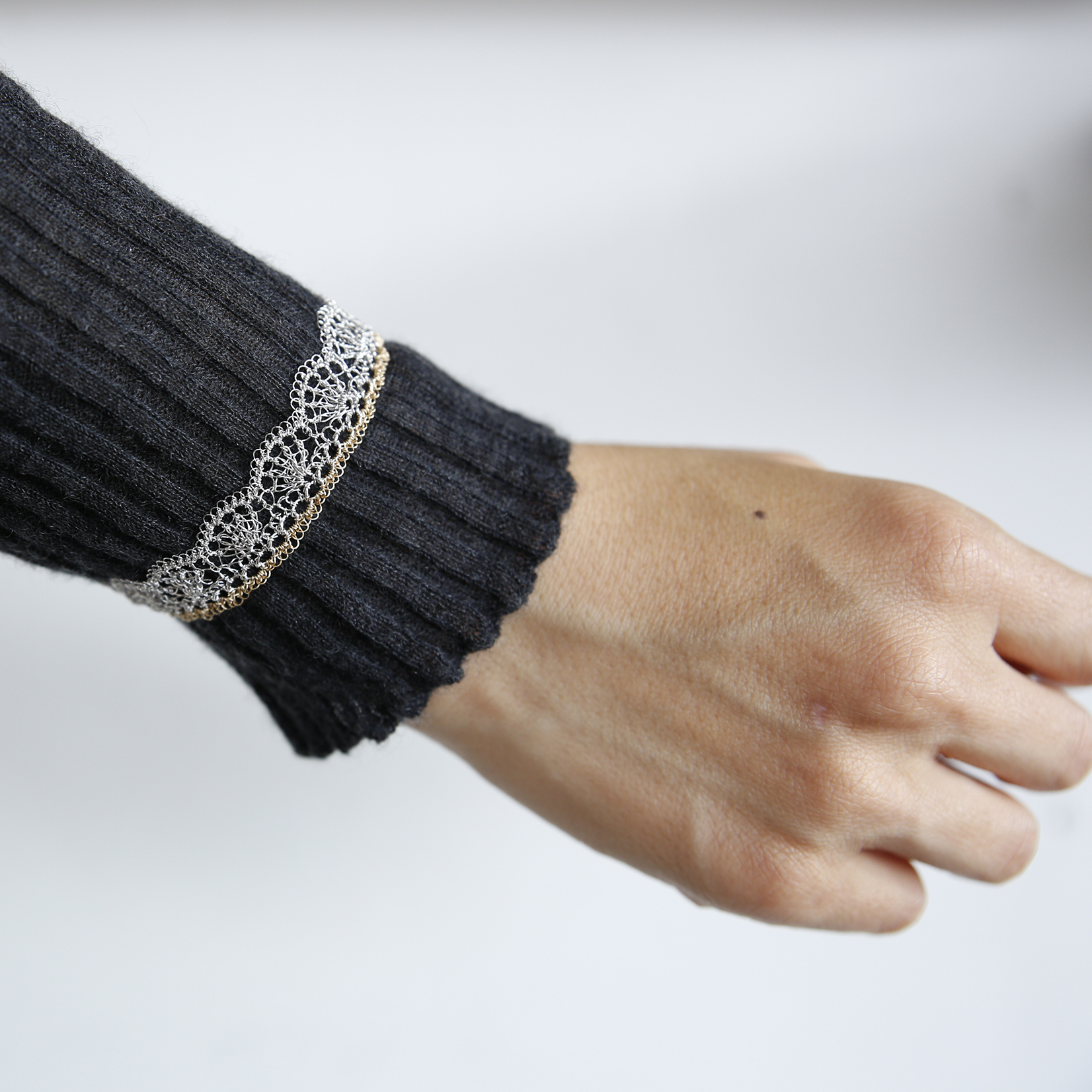 Matsu Bracelet （シルバー×ゴールド）Takahashi Naomi - Crochet with