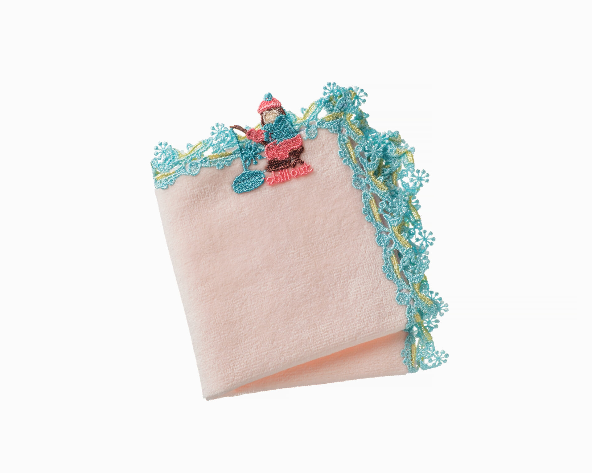 シーズンタオルハンカチ/わかさぎ釣り（サーモンピンク） | 横浜元町