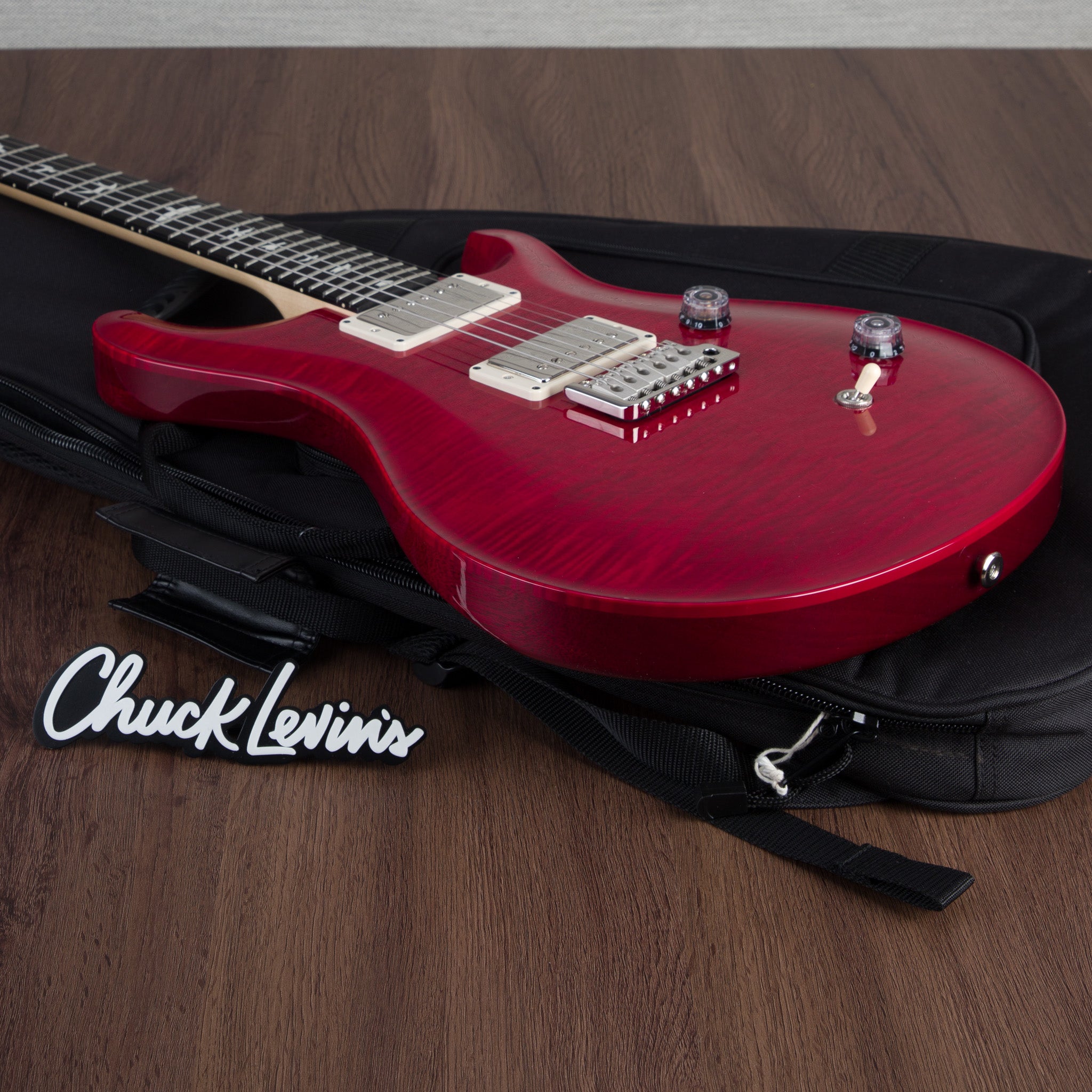 PRS CE24 Flame Maple Electric Guitar, Ebony Fingerboard - Scarlet