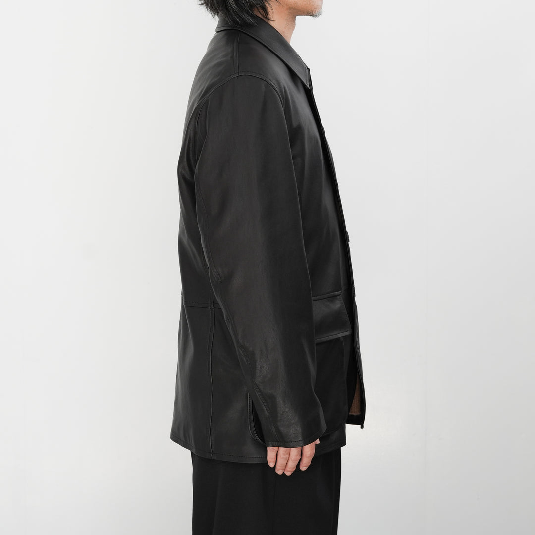 26SS】AURALEE TEXTURED LAMB LEATHER BLOUSON 