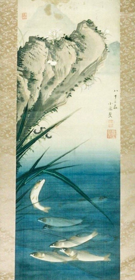 有第157号 絹本著色鮎図 1幅 | 矢板市デジタルミュージアム
