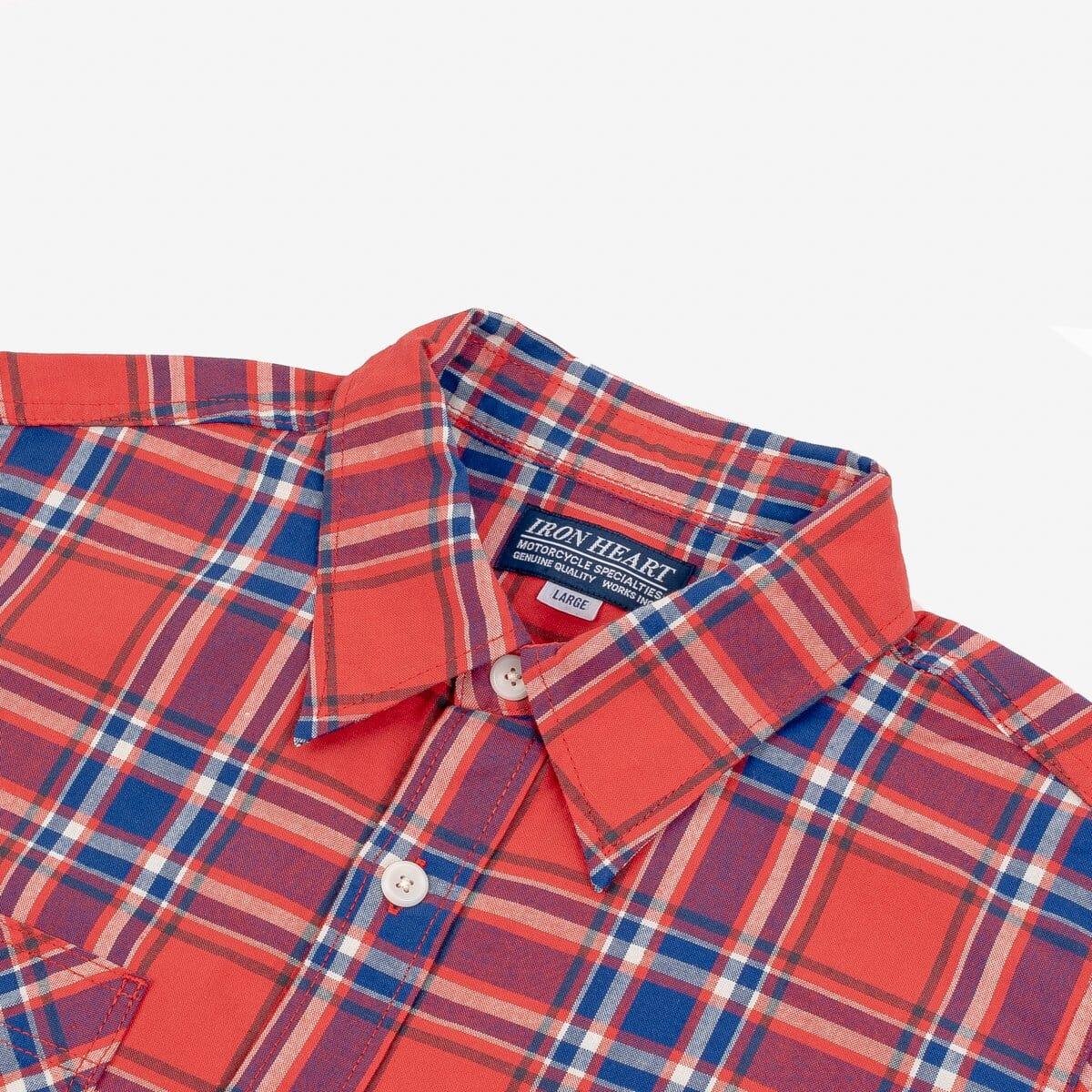 Iron Heart - IHSH-360-RED - 5oz Selvedge Madras Check Short Sleeve
