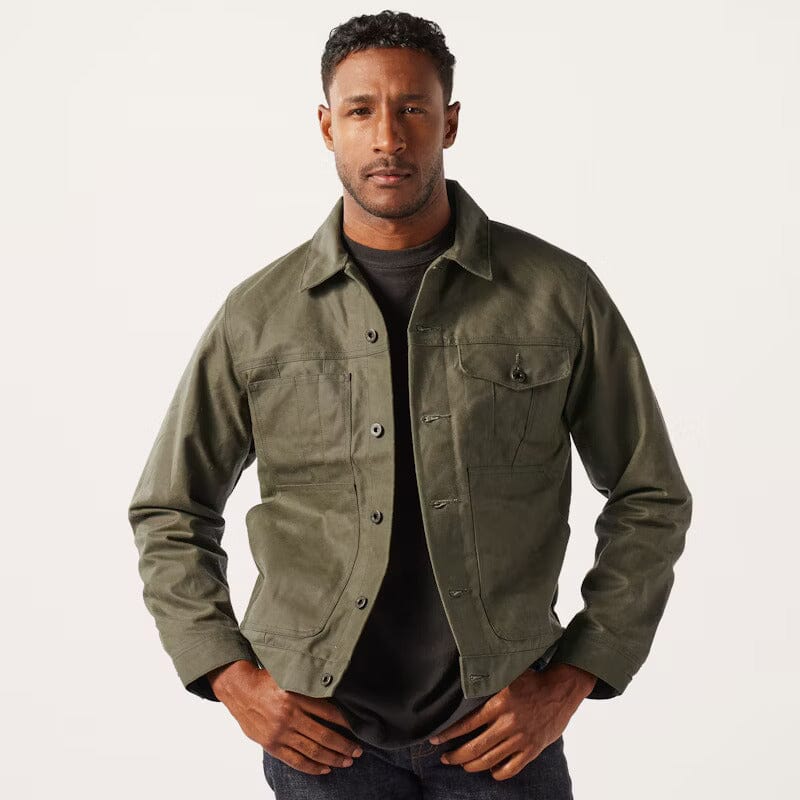 Filson - Tin Cloth Lined Cruiser Jacket in Military Green – City