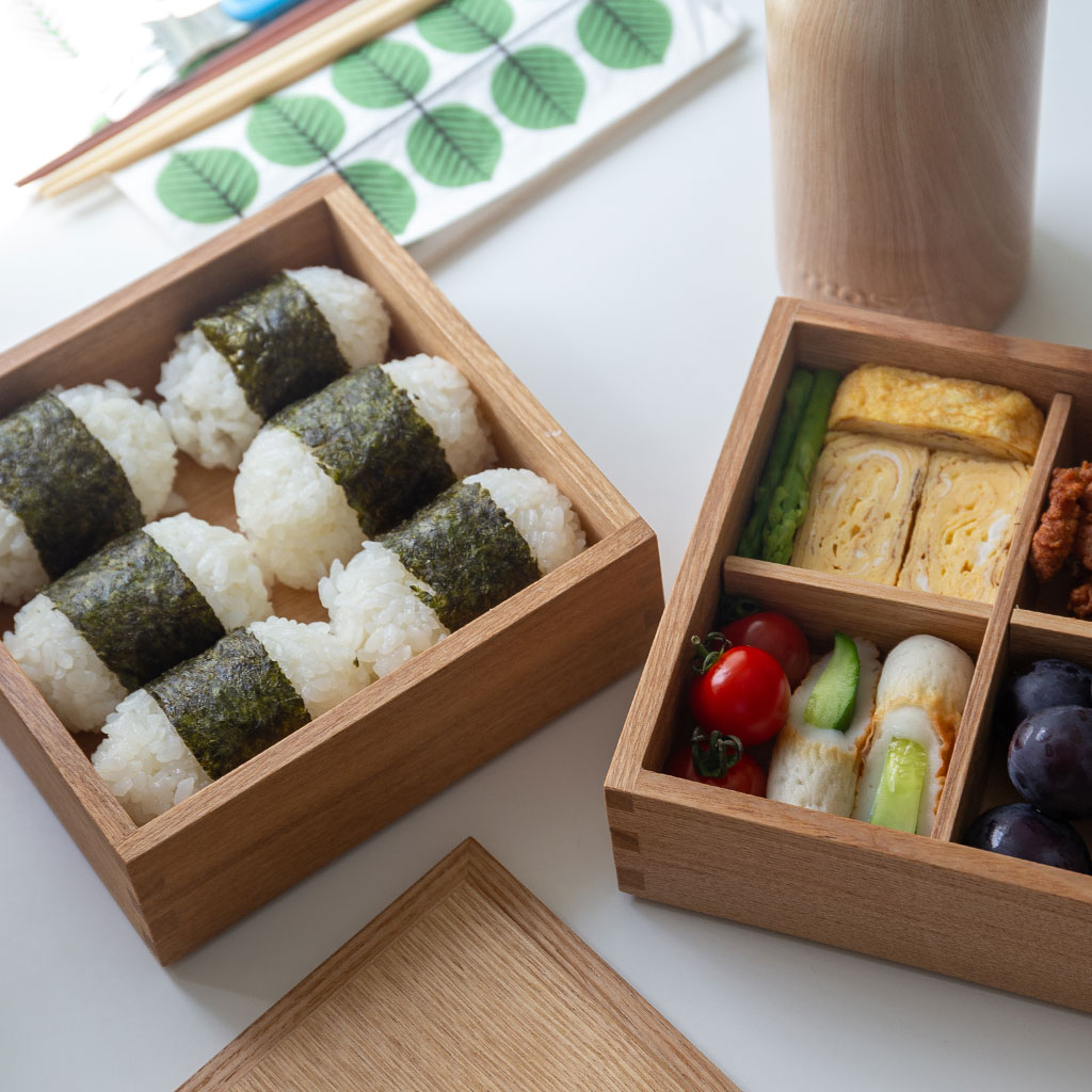 松屋漆器店｜白木塗タモ ナチュラル［5寸］三段重箱 COMFOTA 北欧雑貨店