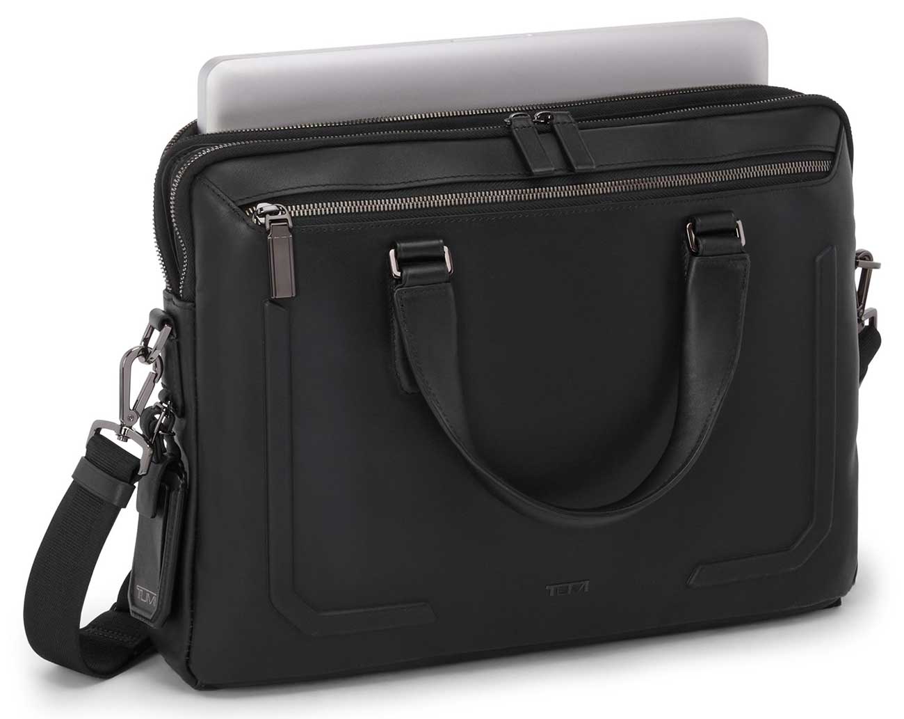 TUMI Harrison Sycamore Slim Brief in Black Bombe - 154128-A608