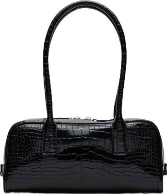 ANISE Bag Black Crocodile Elongated Shoulder Strap Handbag – Steve