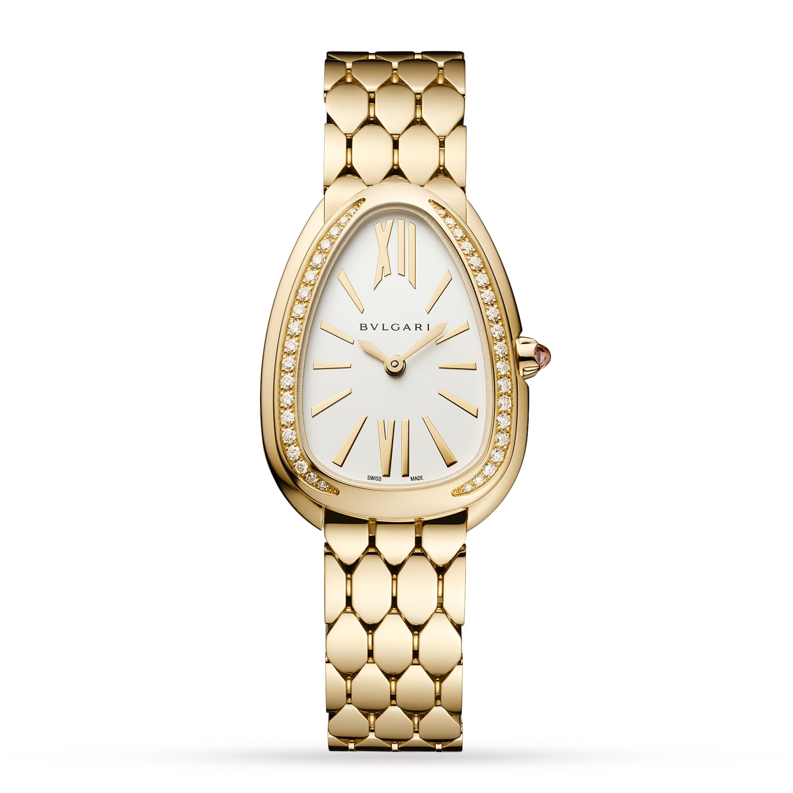 Bvlgari Serpenti Seduttori 33mm White Dial 18k Yellow Gold Ladies