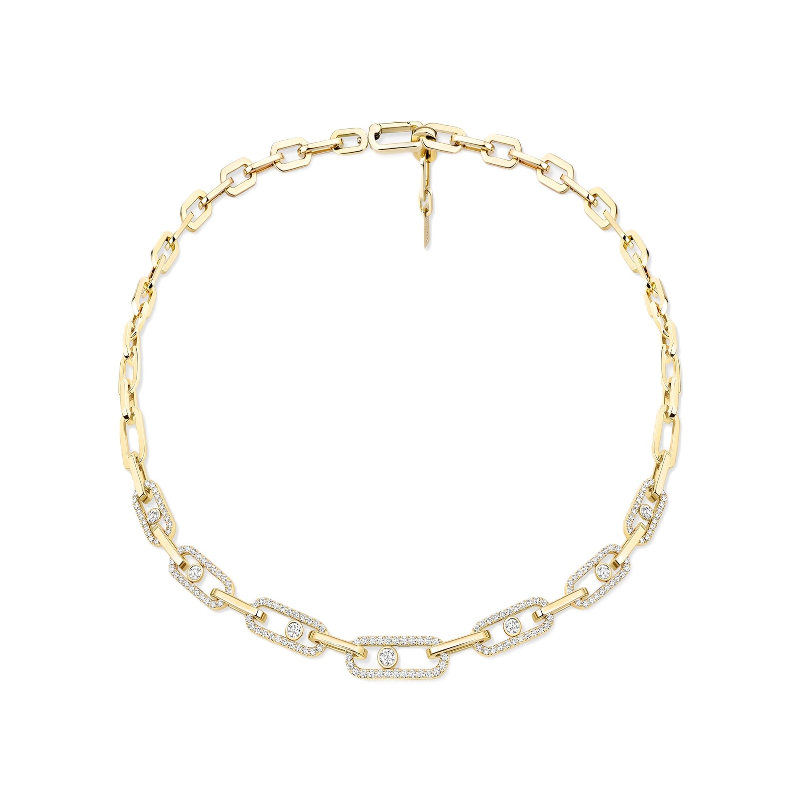 Messika 18K Yellow Gold Move Link 2.54cttw Diamond Necklace 14042