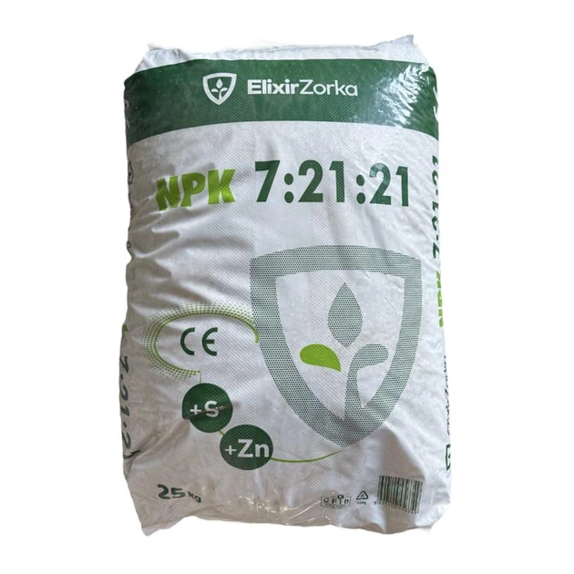Мінеральне добриво NPK 7:21:21+S+Zn Elixir Zorka 25кг (НФ-00018709