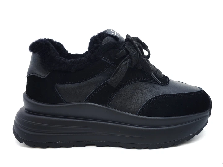 Жіночі кросівки Lonza зимові чорні шкіряні L-14-11 23 см 36(р