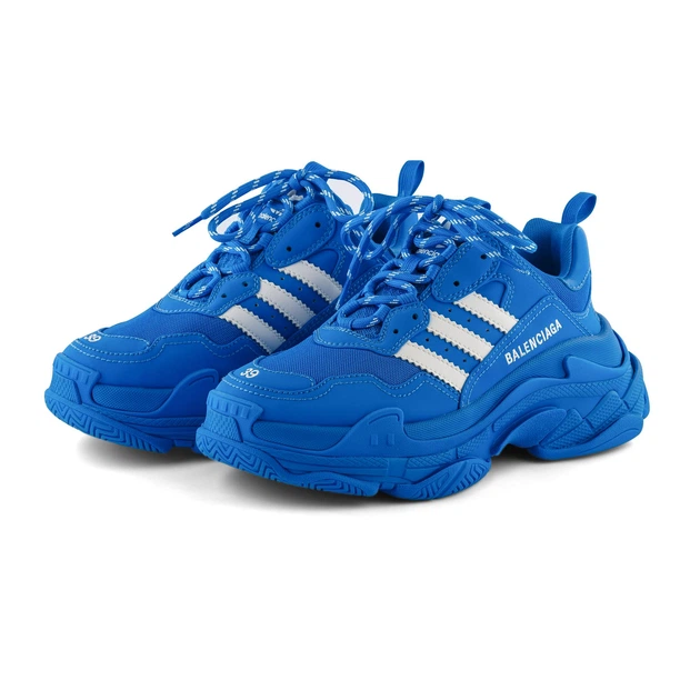 Женские кроссовки Balenciaga Х Adidas Triple S 39 (25.8 cm) синие
