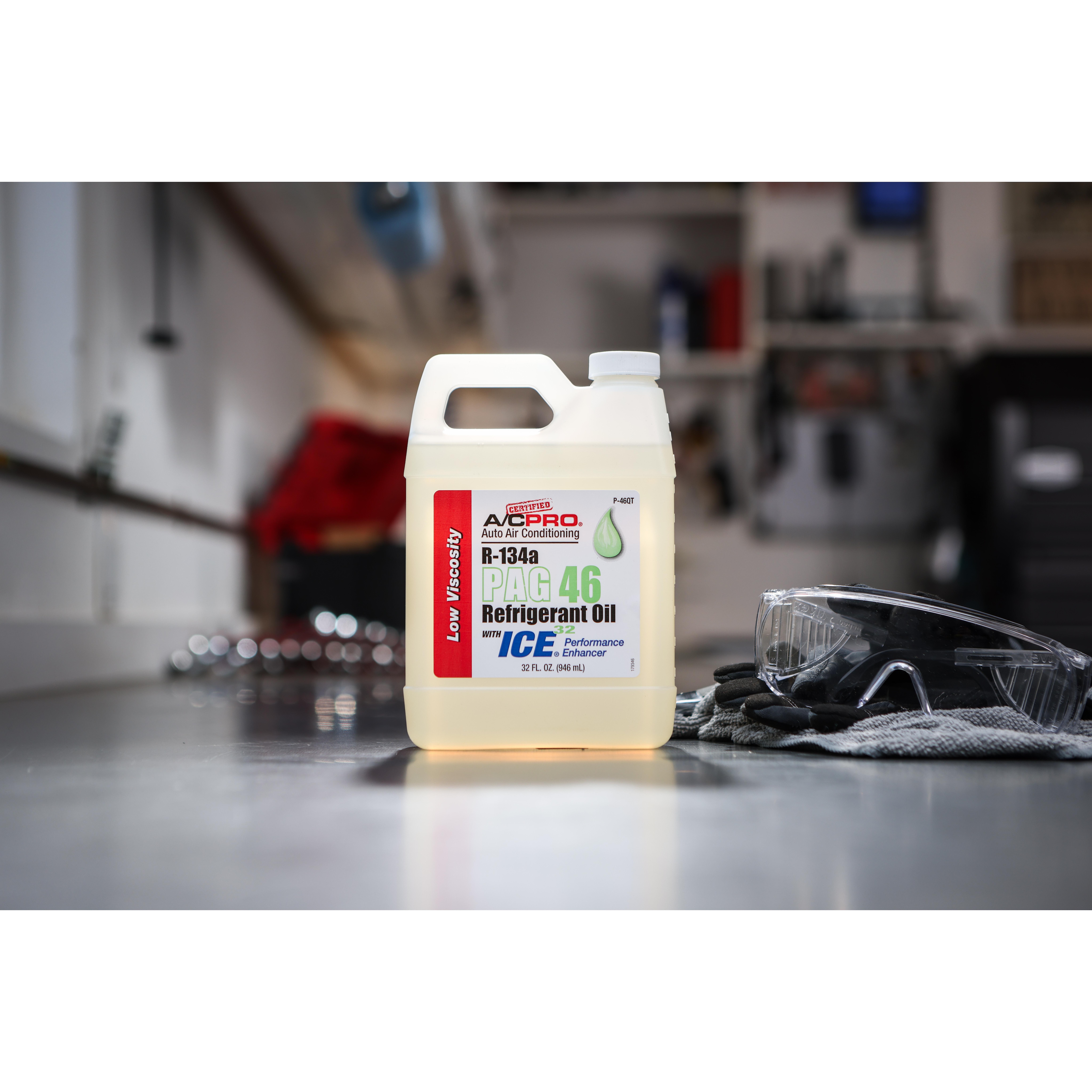 Certified A/C Pro R-134a PAG 46 Refrigerant Oil with Ice 32oz