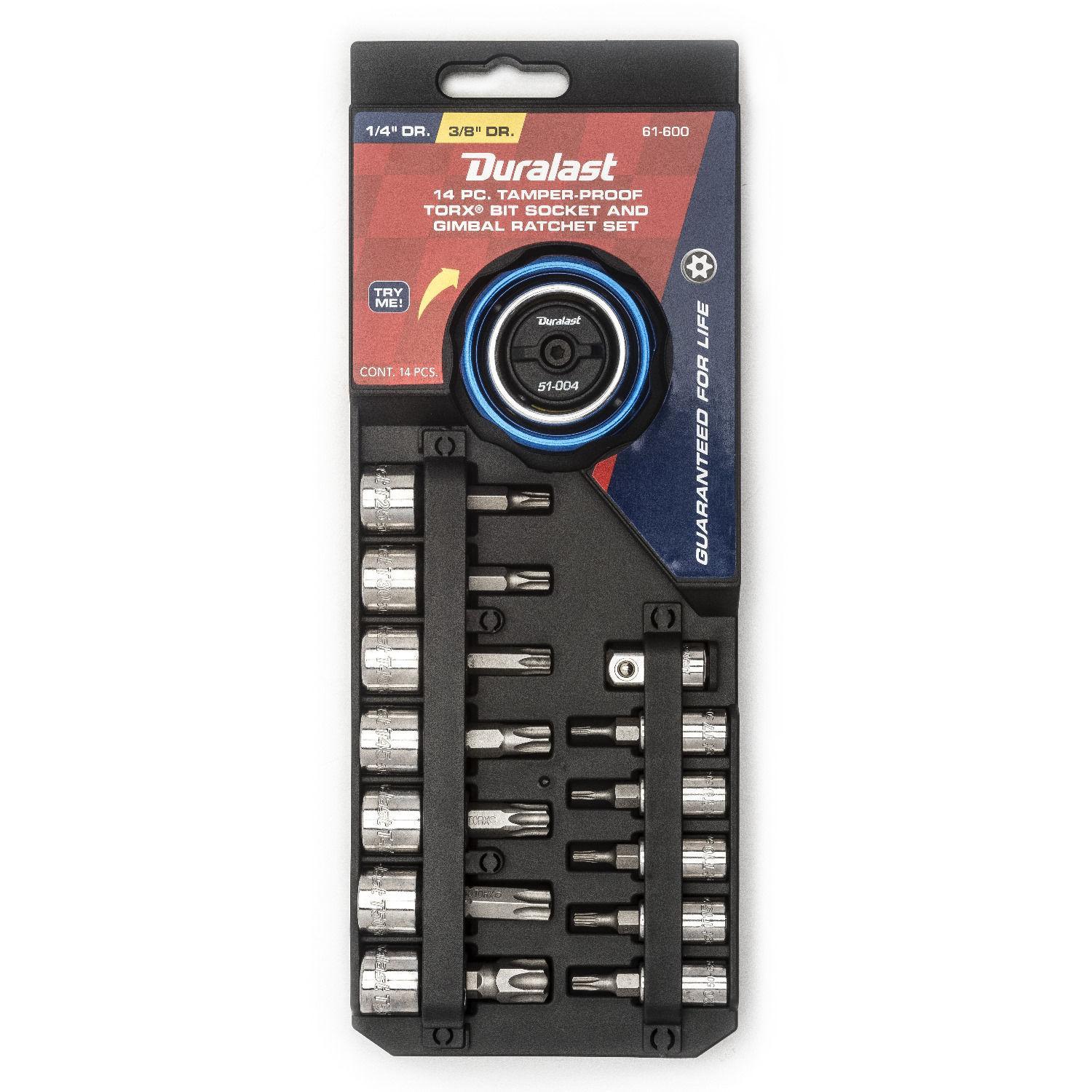 Duralast Dual Drive Gimbal Ratchet Tamper Proof Torx/Star Bit Set