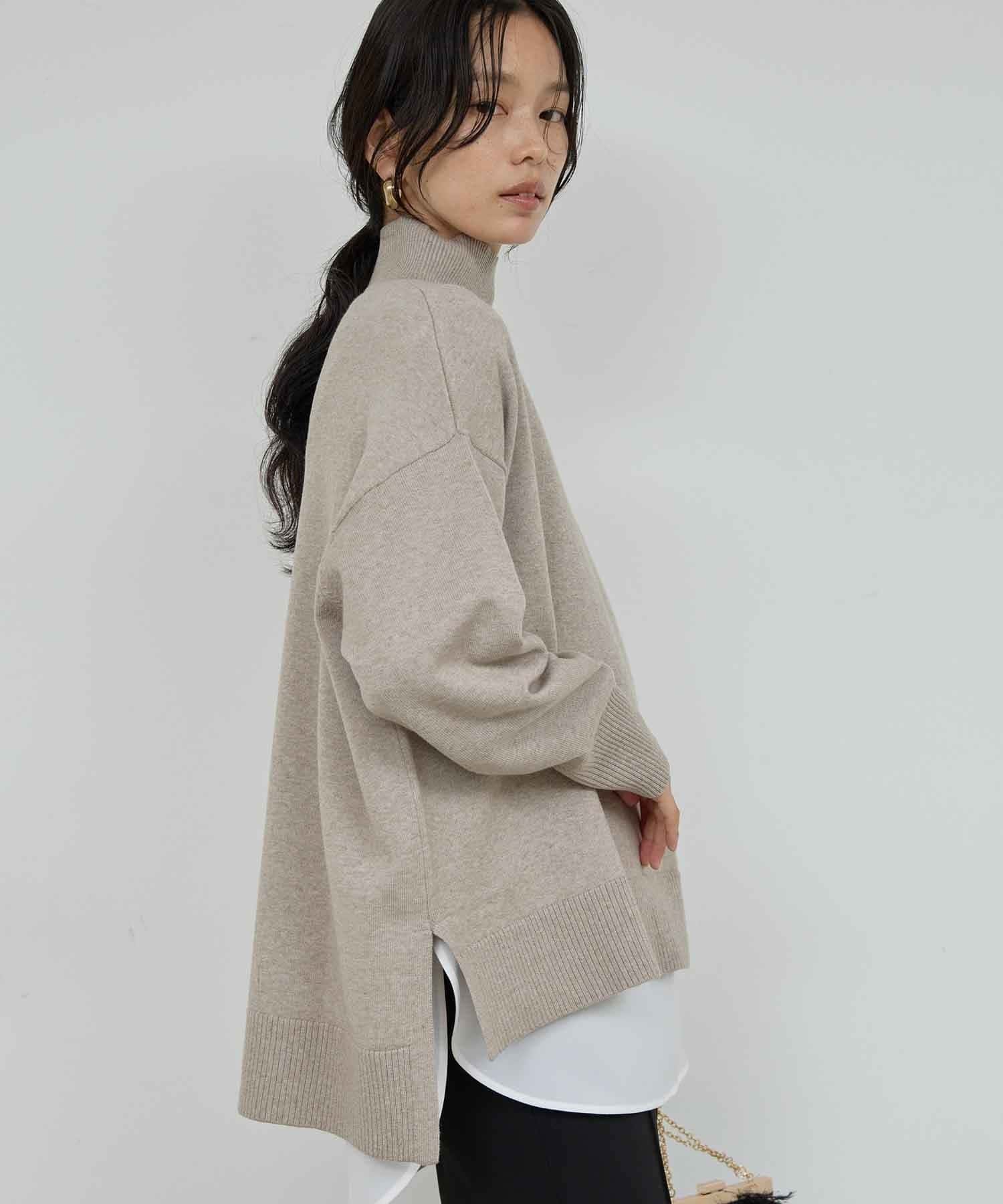 ガランテ人気No.1ニット】【全骨格着痩せが叶う】オーバータートル