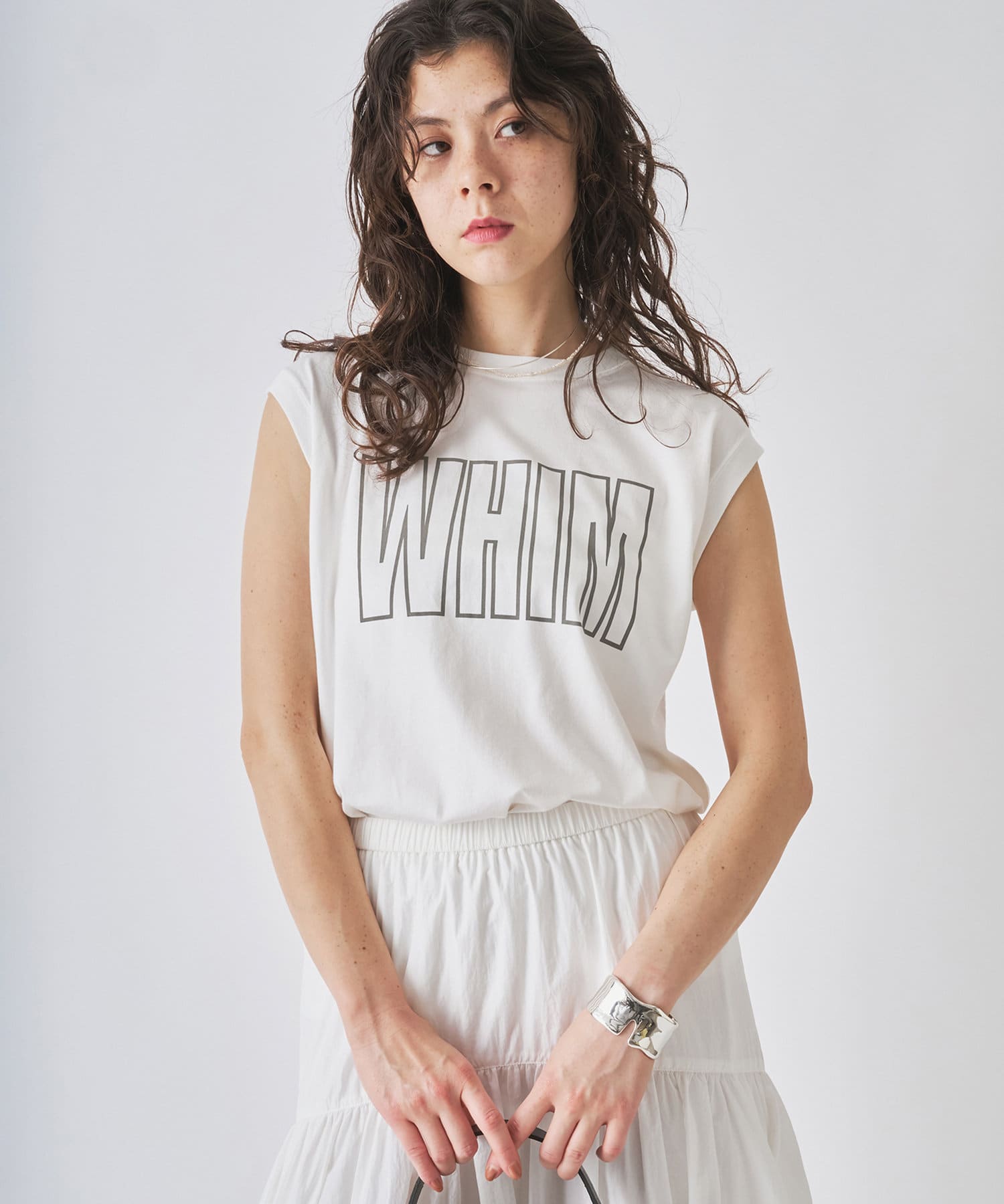 ノースリーブロゴTシャツ | Whim Gazette(ウィム ガゼット)レディース