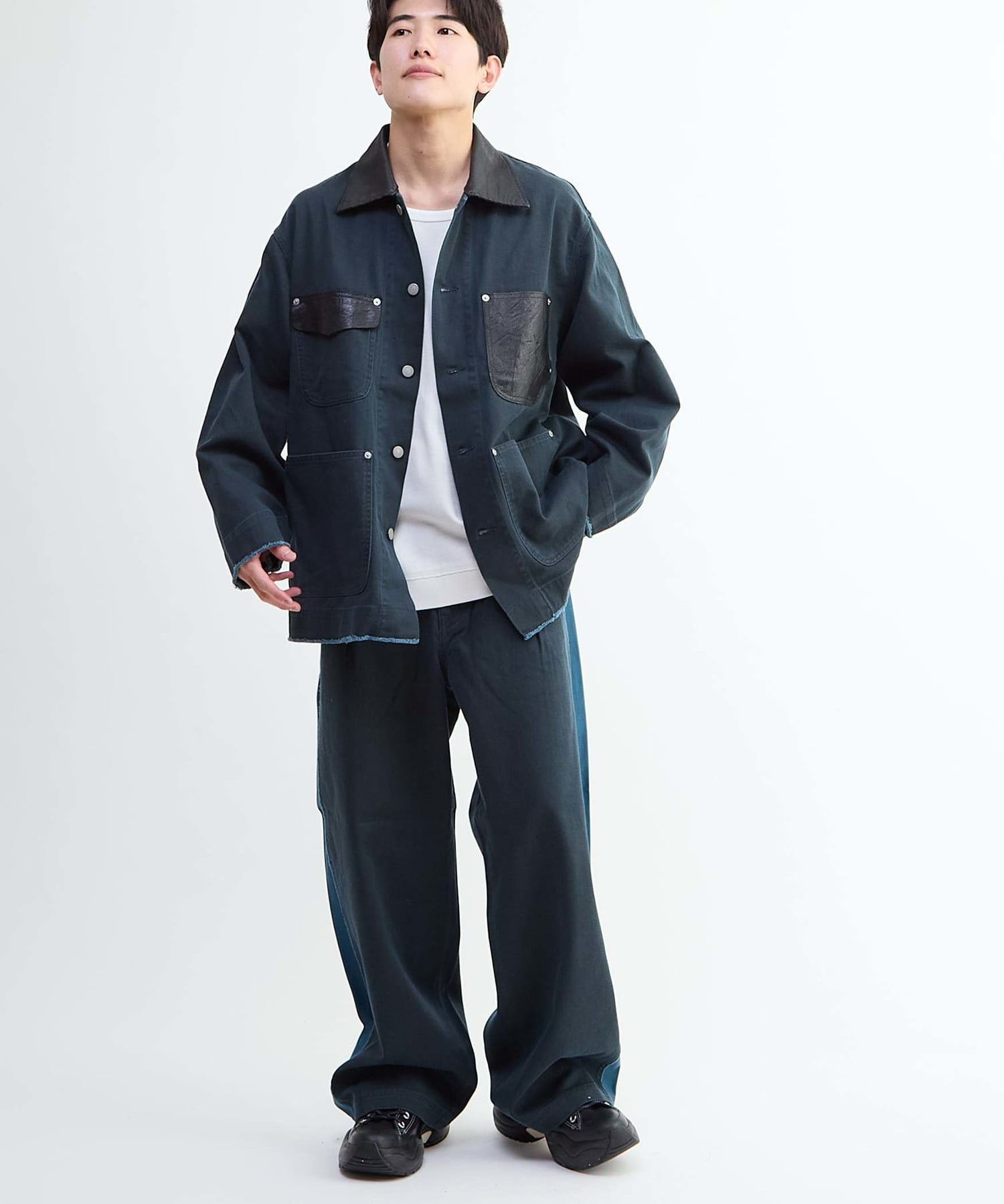 NAVY SERIES】TWILL MECHANIC WIDE PANTS (SET-UP)｜CONVERSE TOKYO