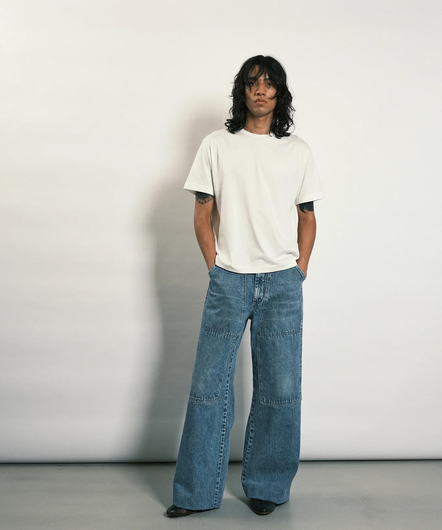 WORK JEAN TROUSERS ASH BLEACH(W29 BLUE): TANAKA: MENS｜CONZ ONLINE