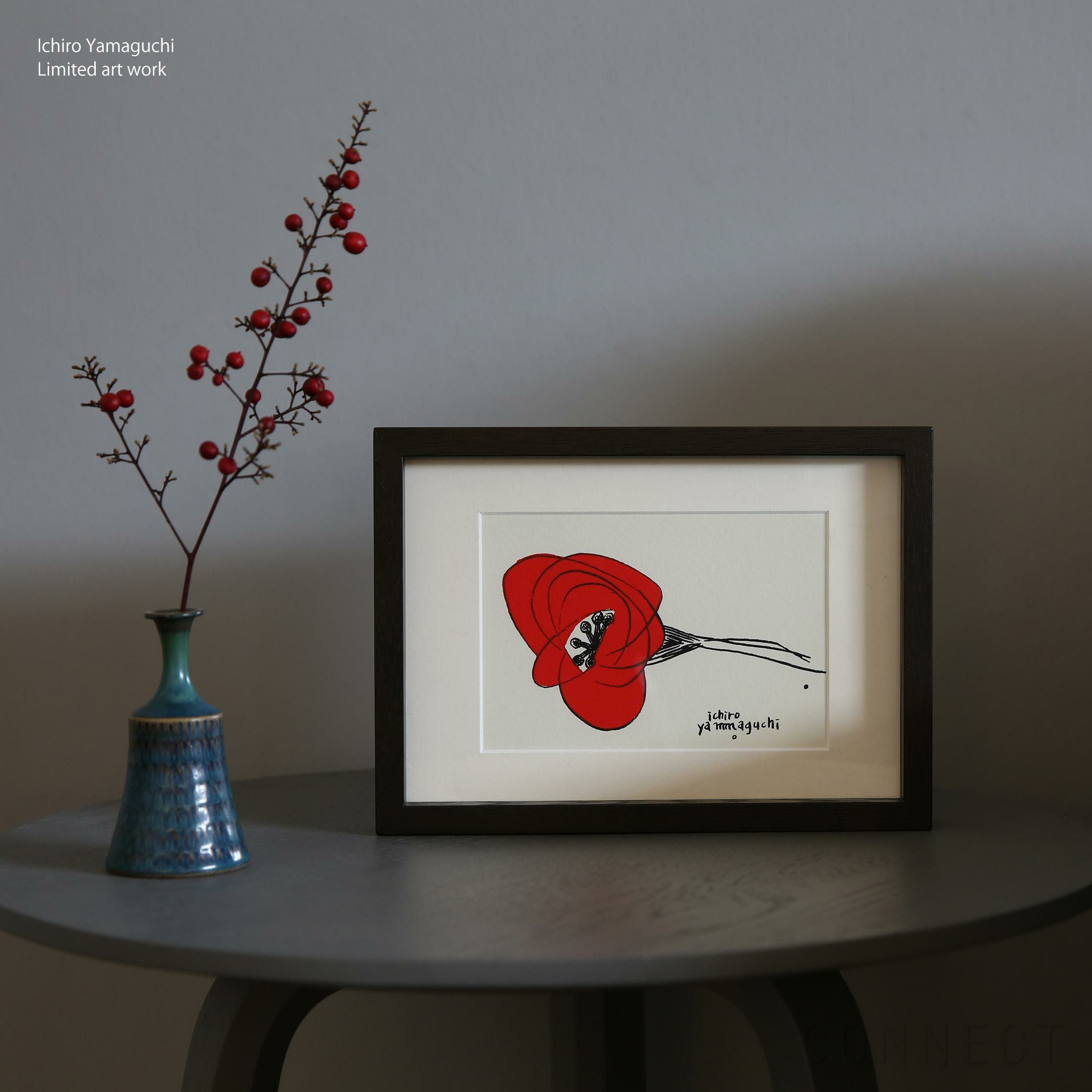 販売終了］【 数量限定 】山口一郎 シルクスクリーン 「赤いHANA