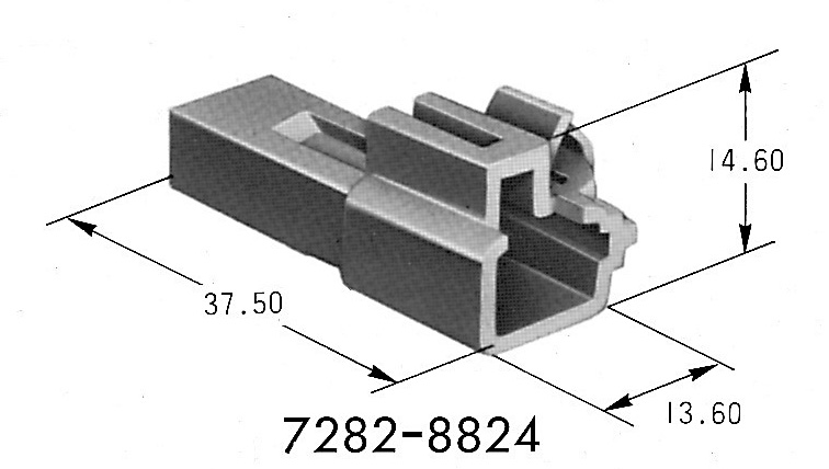 2.3II(090II) Connectors Housing 2P Male│YAZAKI Connectors Catalog