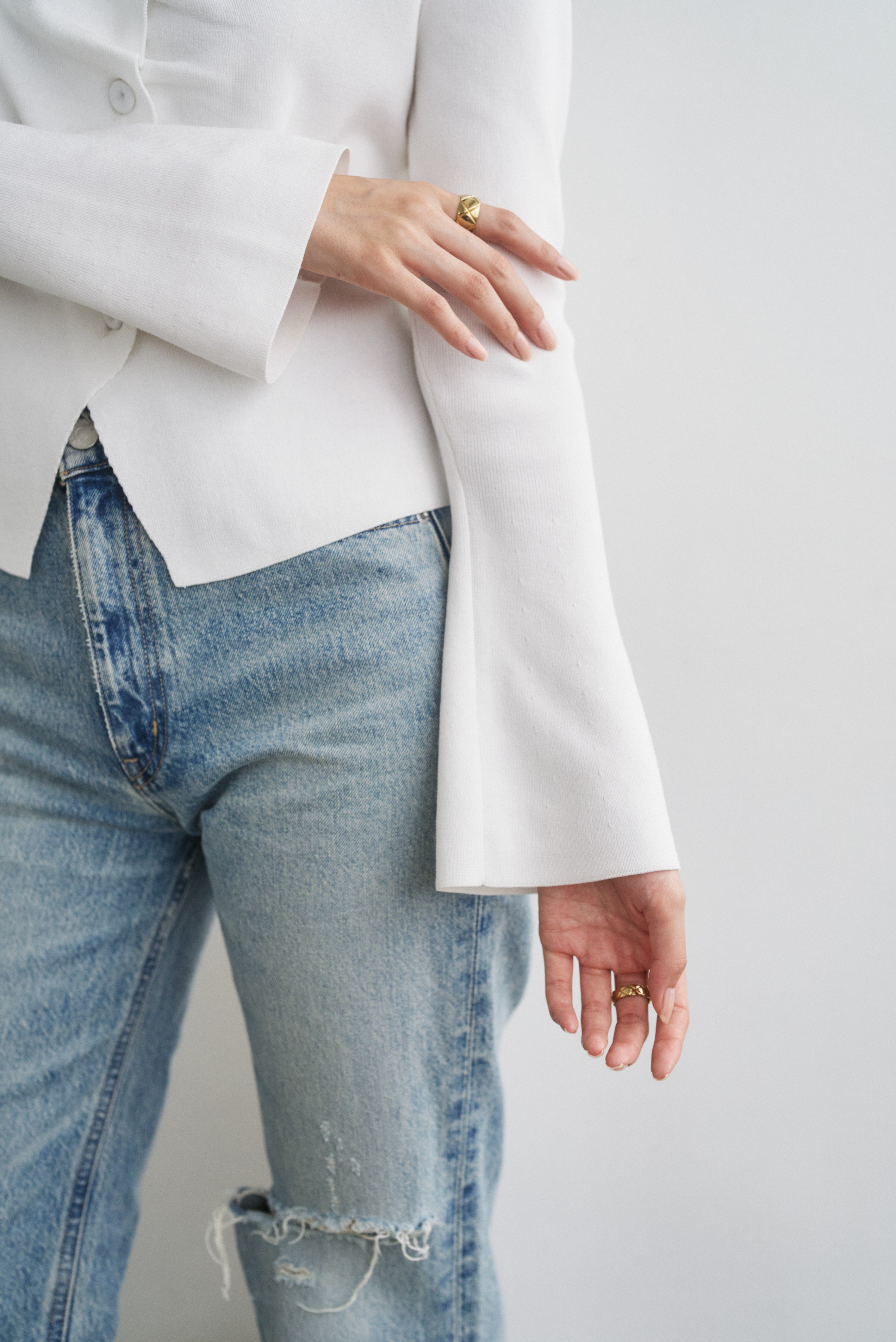 フロントタックギャザーニットトップス – CONNSE