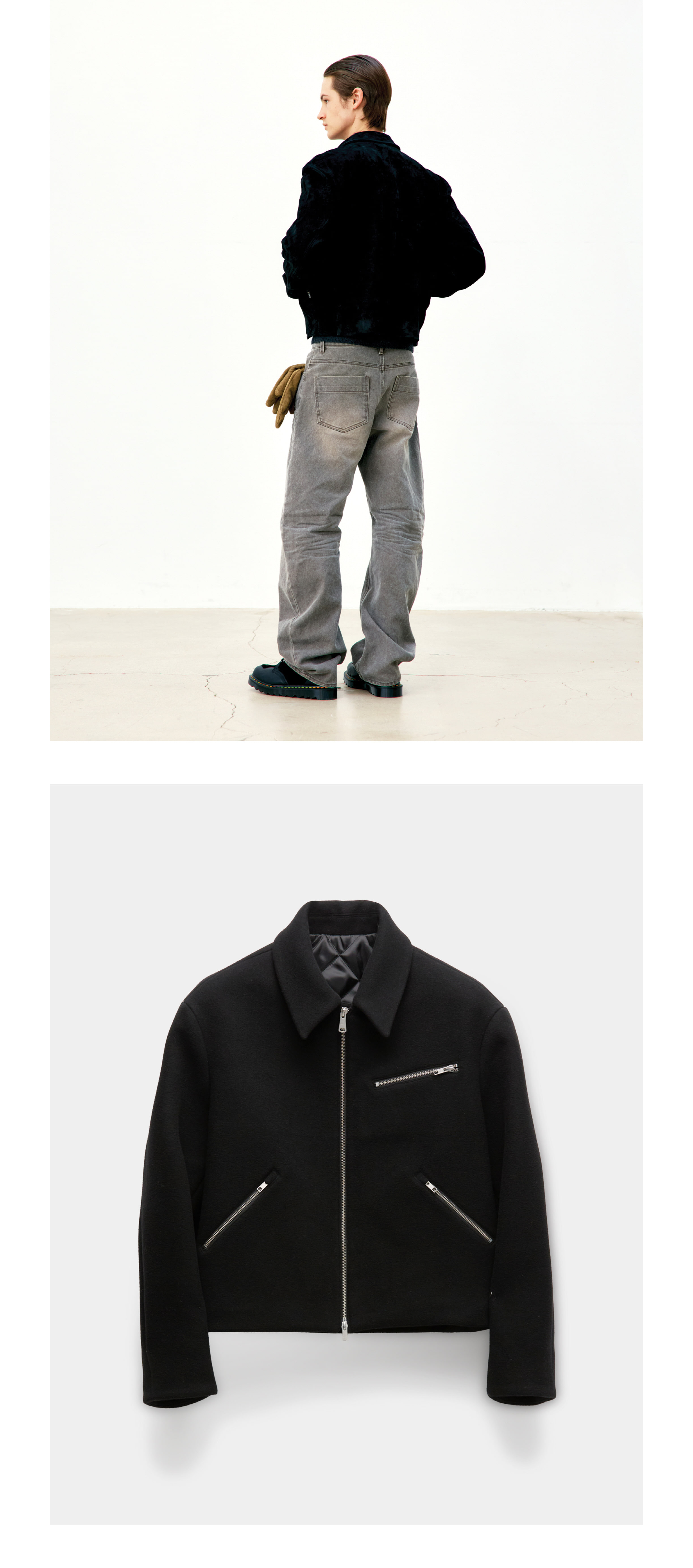 MUSINSA公式 | COOR ダブルフェイスウールミニマルマルチジャケット