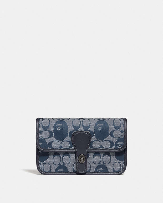 COACH® GB | Bape X Coach Turnlock Tab Belt Bag In Signature Chambray