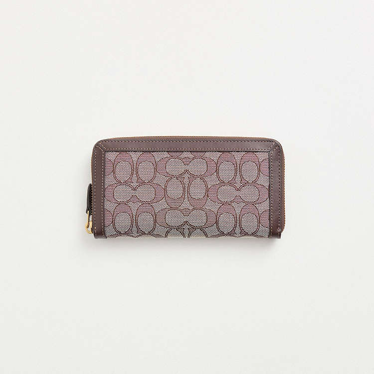 COACH® | Restored Accordion Zip Wallet In Signature Jacquard