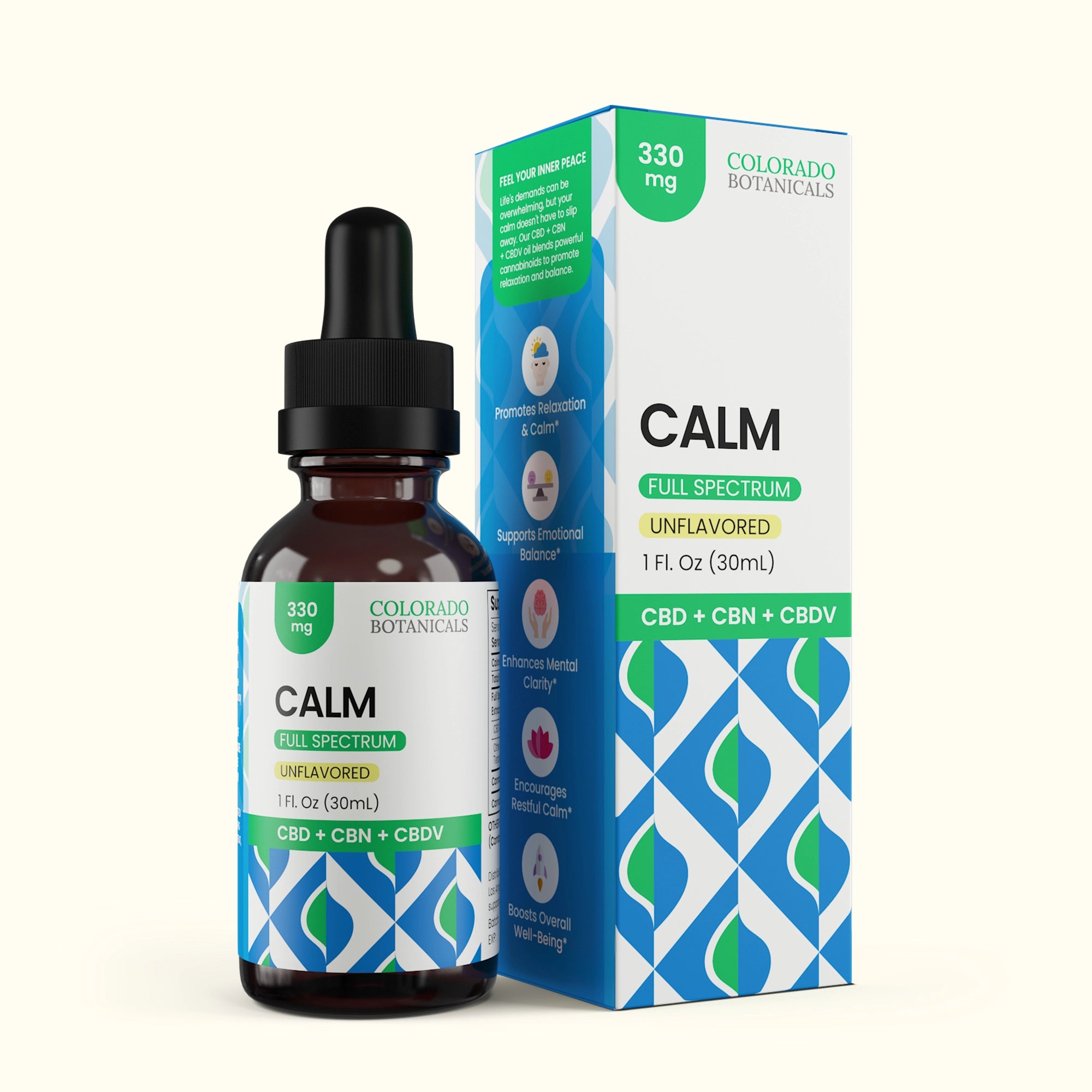Calm 330mg CBN + CBDV + Full Spectrum CBD Oil - Colorado Botanicals
