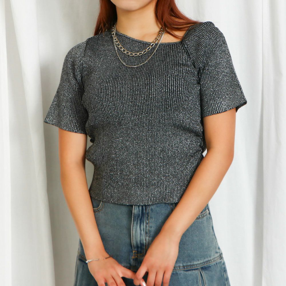 アシメギャザーニットプルオーバー | GORGE