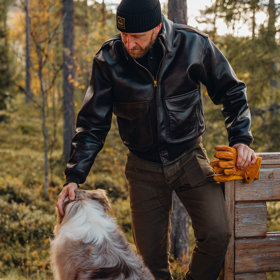 Distressed A-2 Leather Bomber Jacket | Faded Leather Jacket