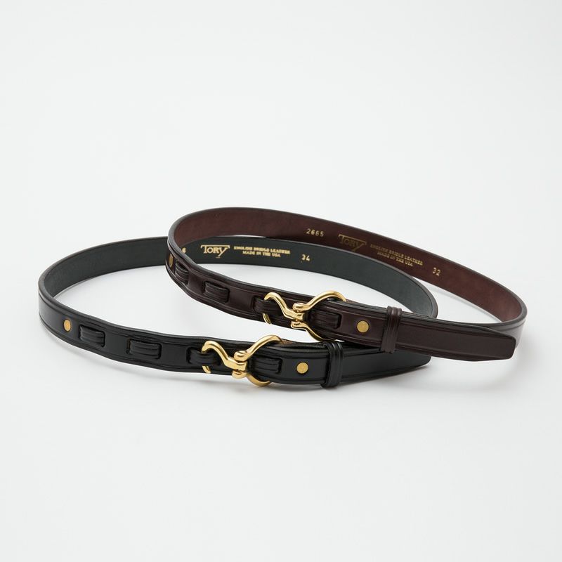 トリーレザー ミニ フックバックル ベルト 細め 1インチ幅 英国