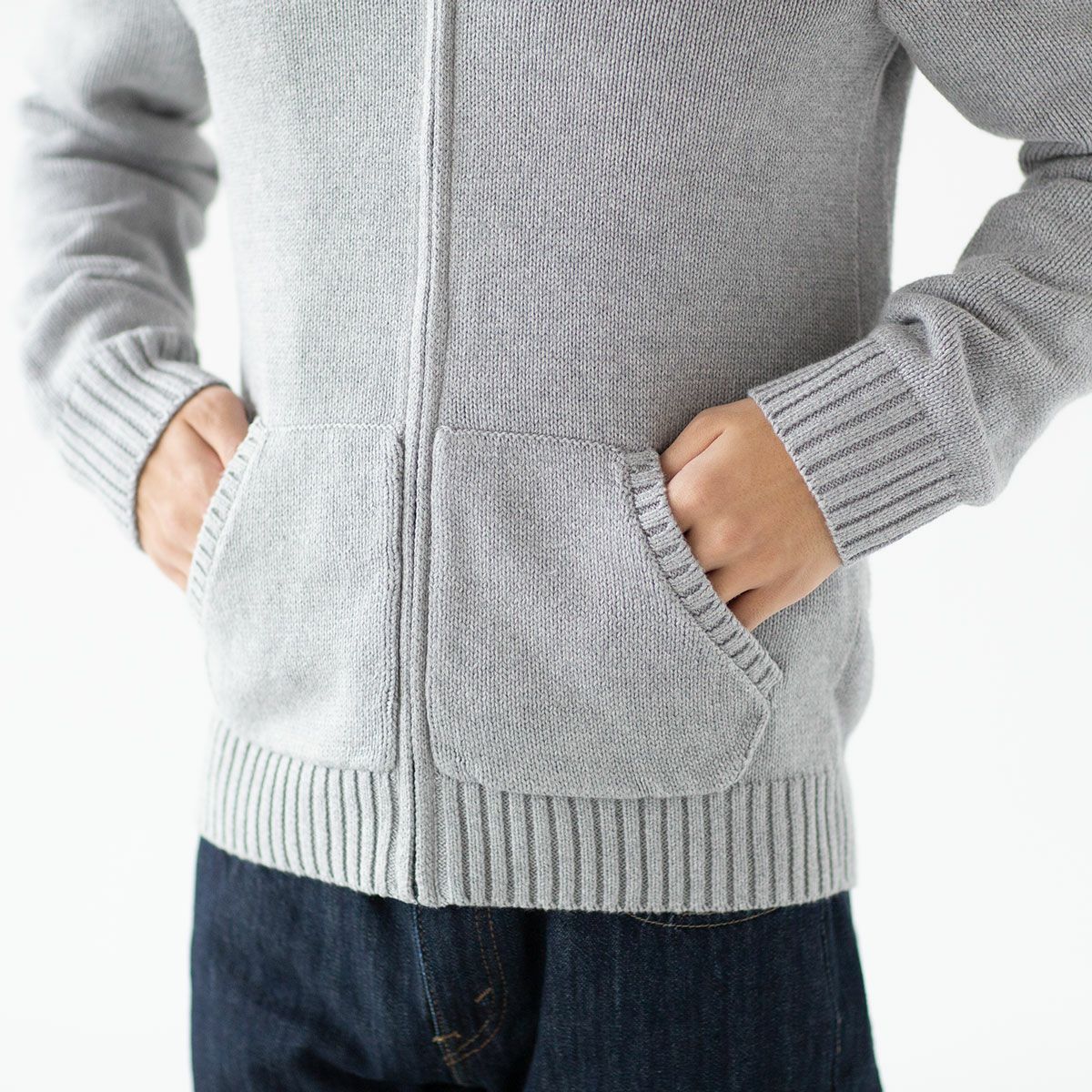 ポロ ラルフローレン コットンニット フルジップ セーター チャンキー