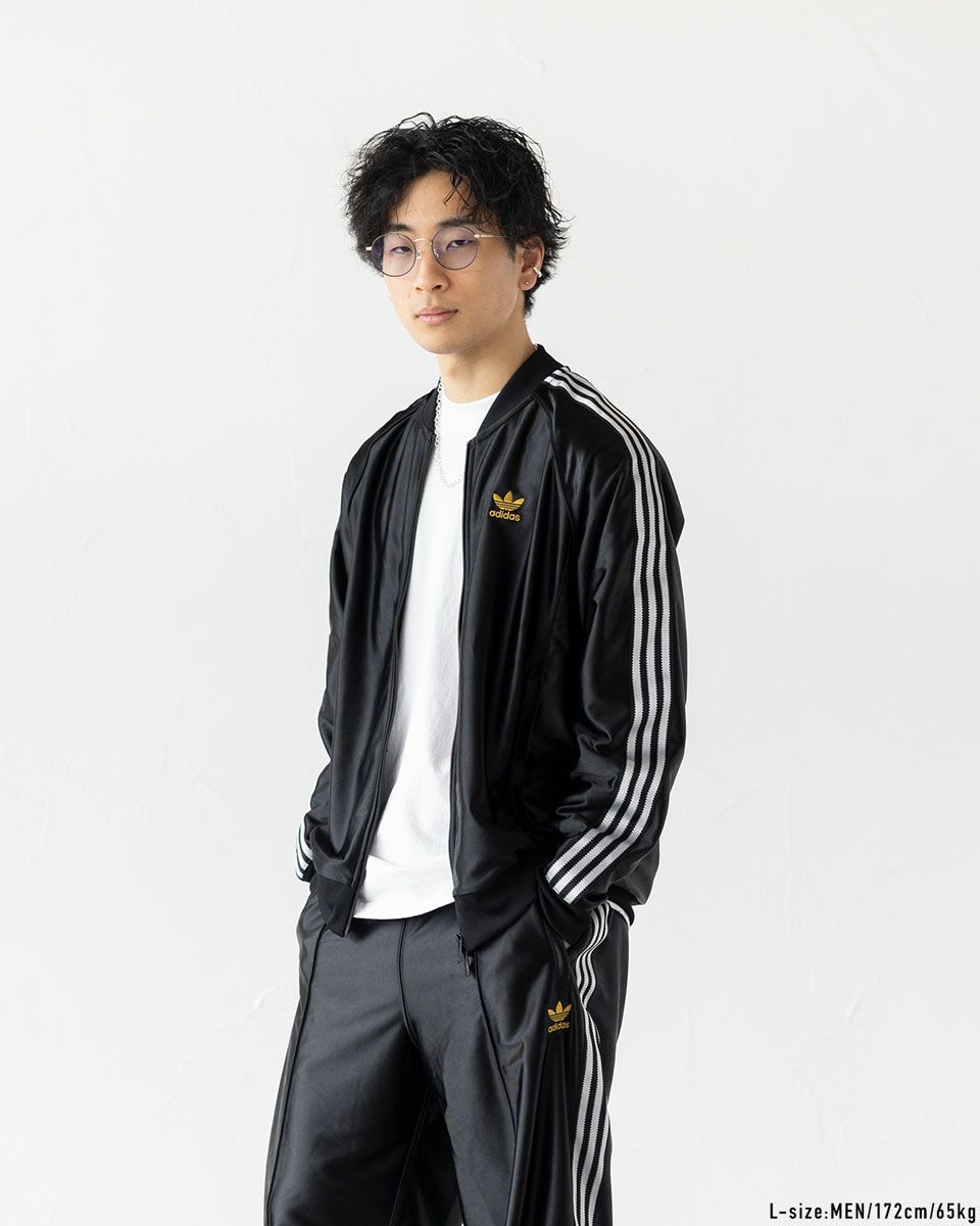 アディダス 光沢 ジャージ 黒×金 JZO91 スーパースター パック