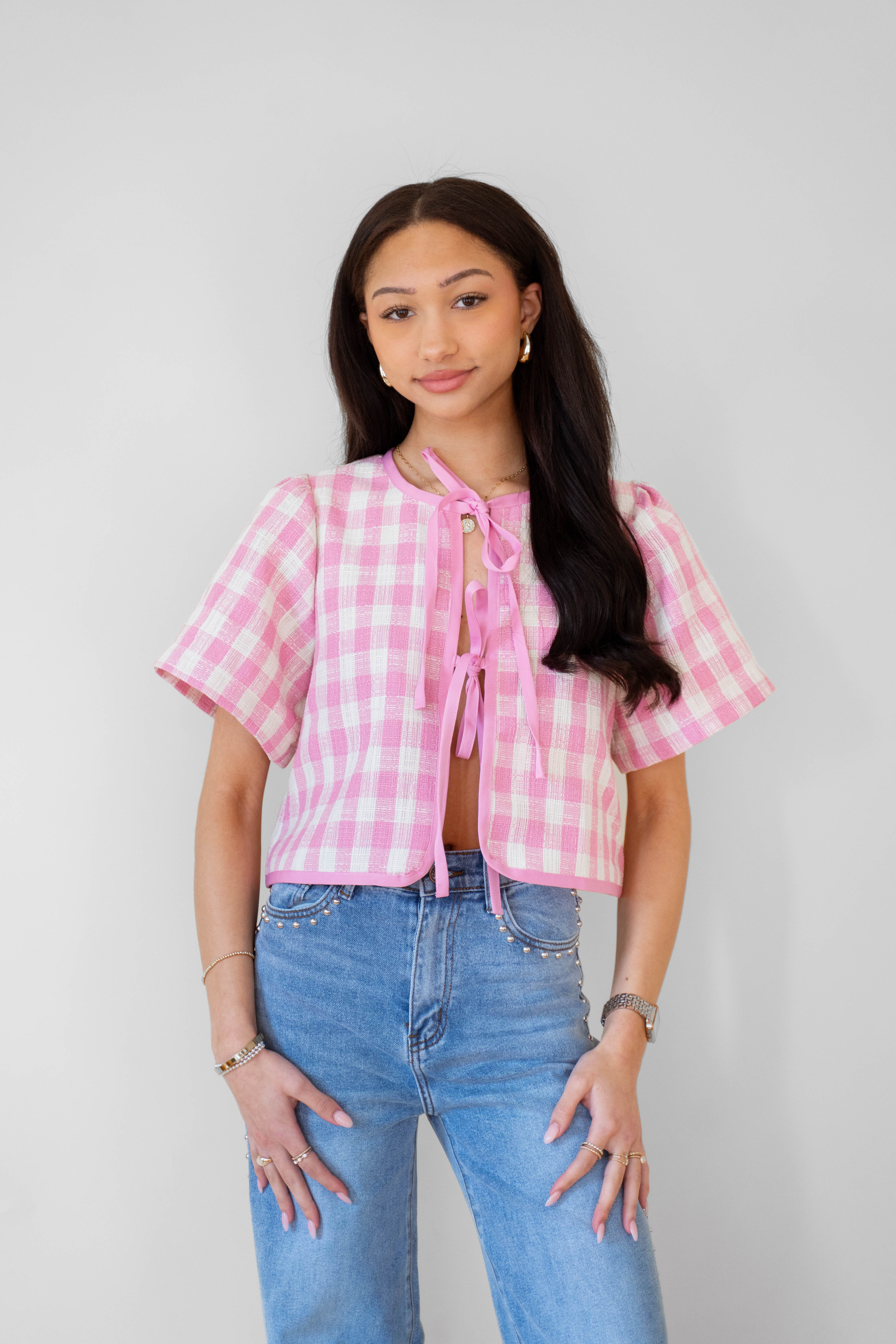 Pink Gingham Plaid Top - PREORDER – Coco & Coast