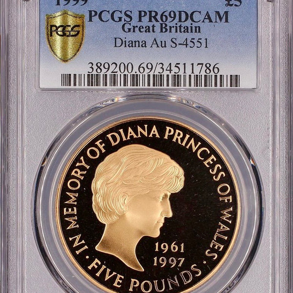 1999年 ダイアナ妃追悼記念5ポンド金貨(PCGS/PR69DCAM) – cocoin.jp