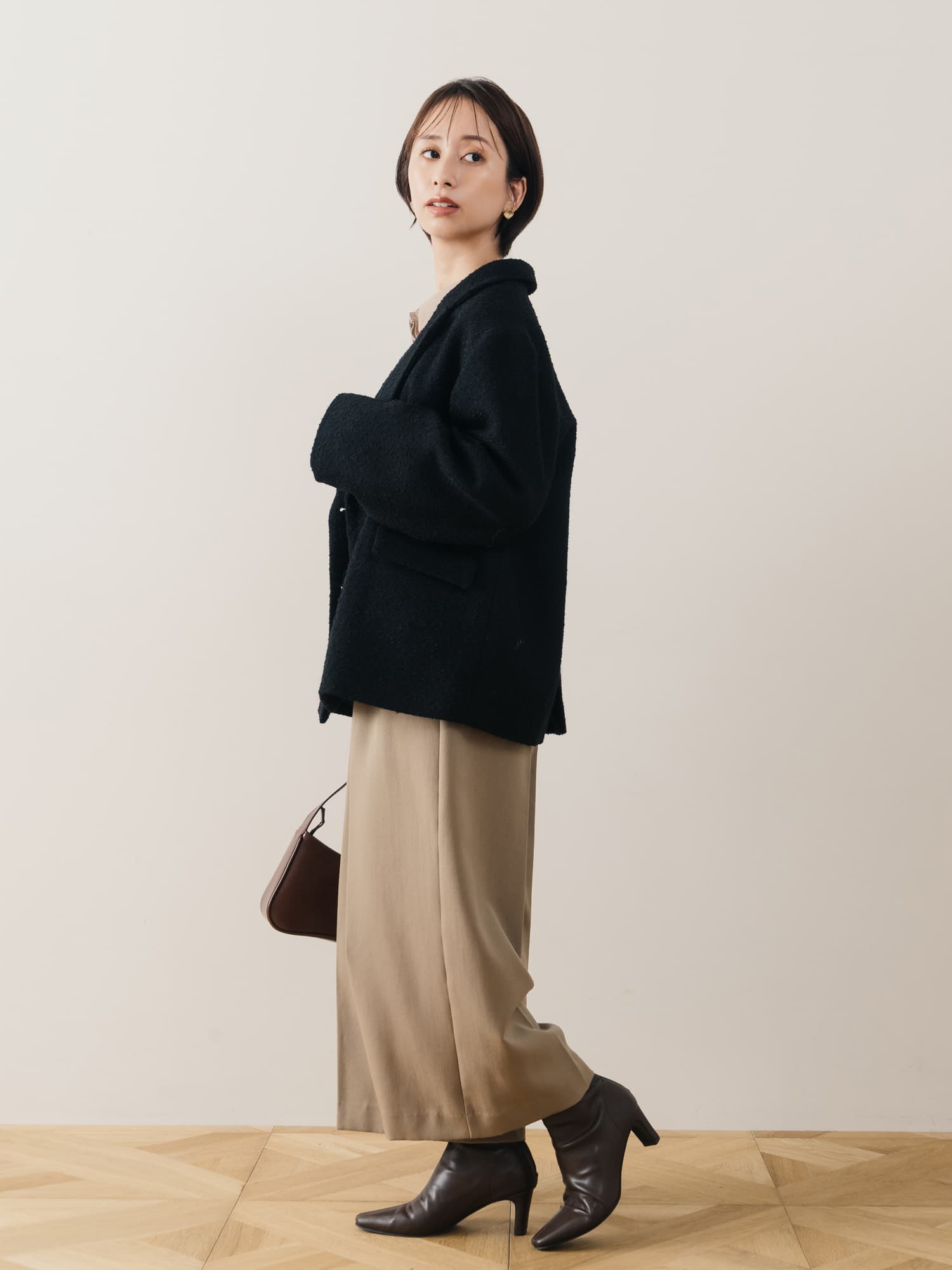 ネップツイードジャケットコート | 小柄・低身長女性向けファッション