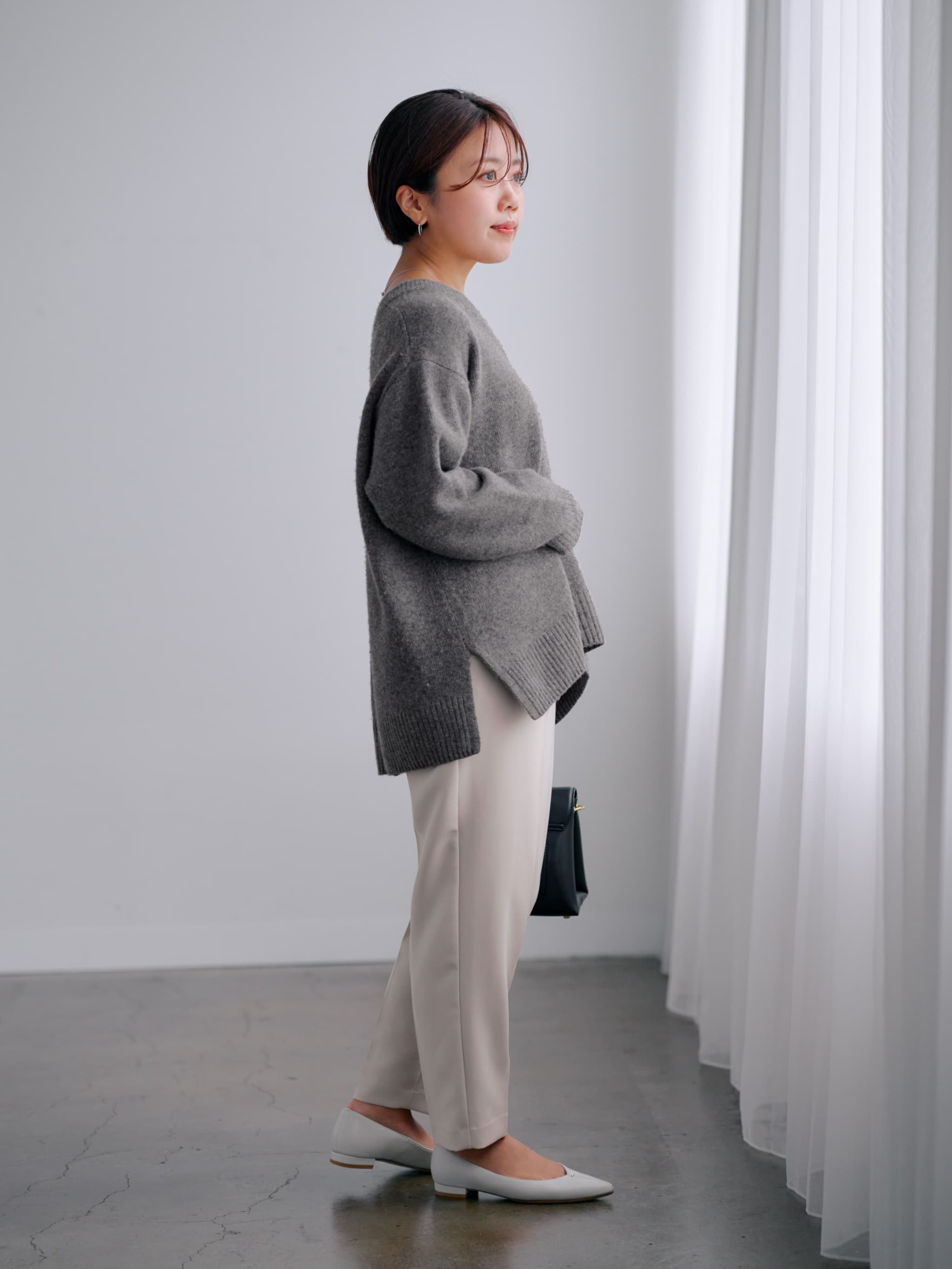 ダブルクロスウォッシャブルテーパードパンツ-short & regular | 小柄