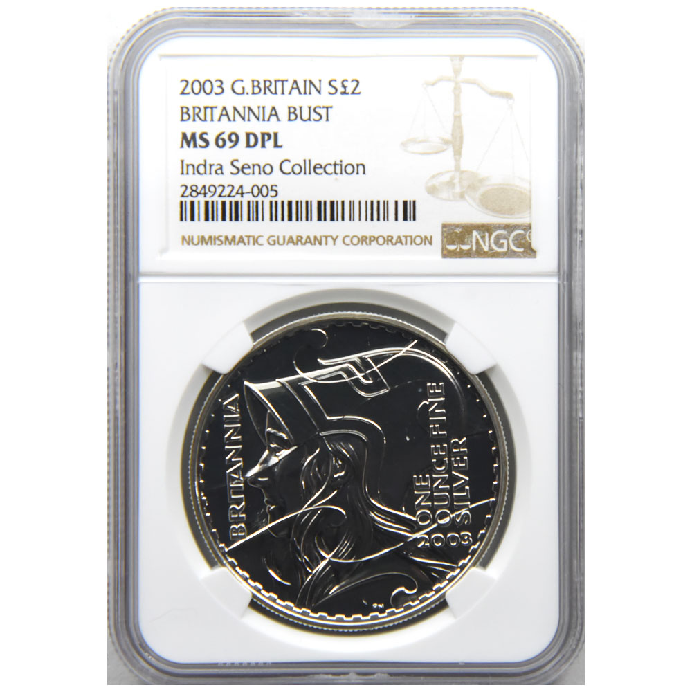 イギリス 2003 エリザベス2世 2ポンド 銀貨 NGC MS 69 DPL 2849224005