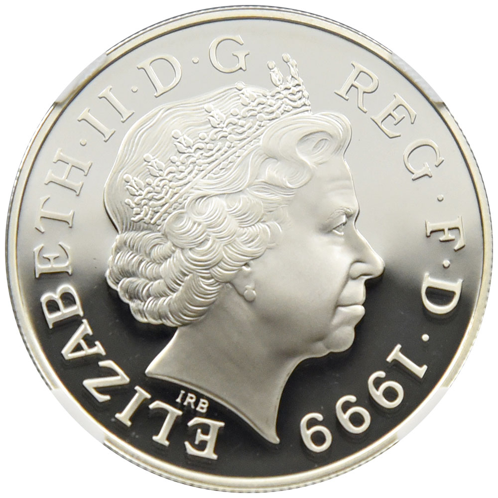 イギリス 1999 エリザベス2世 S5PND 銀貨 NGC PF 68 ULTRA CAMEO