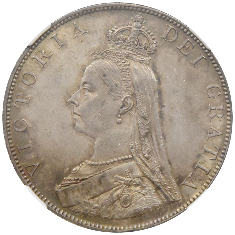 イギリス 1887 ヴィクトリア 4シリング 銀貨 NGC MS 64 ジュビリー