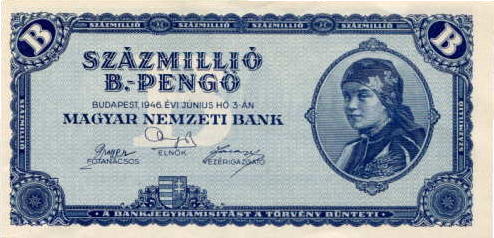 ハンガリーの大インフレ