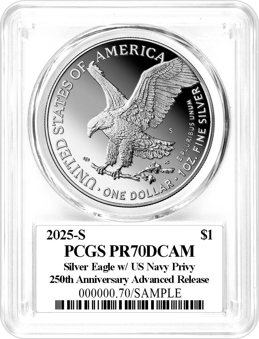 2025 S $1 1oz Silver Eagle 250th Anniversary United States Navy
