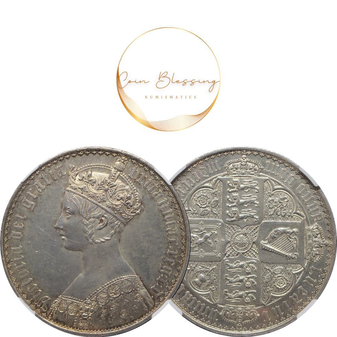 1847 イギリス ゴシッククラウン銀貨 ヴィクトリア女王 アンデシモ